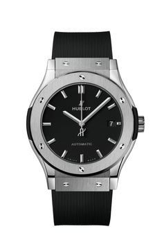 Часы Hublot Classic Fusion Titanium Blue, 42 мм, Черный циферблат (542.NX.1171.RX) 195 фото