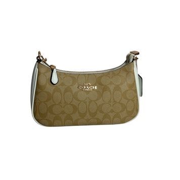Сумка Coach Teri Shoulder Bag In Signature Canvas Gold/Sand/Chalk with Sand Trim 06041 фото