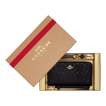 Кошелек Coach Boxed Long Zip Around Wallet In Signature Leather CF464-IM/BLACK фото