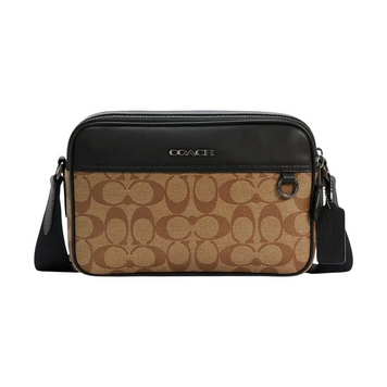 Мужская сумка Coach Graham Crossbody In Signature Canvas коричневая 1056 фото