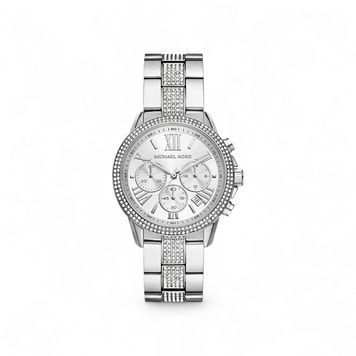 Женские часы Michael Kors Brynn Chronograph MK7506 серебристые с кристаллами, 40 мм 110216 фото