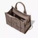 Кожаная сумка Marc Jacobs The Leather Medium Tote Bag Wolf Cement Black 1017 фото 4