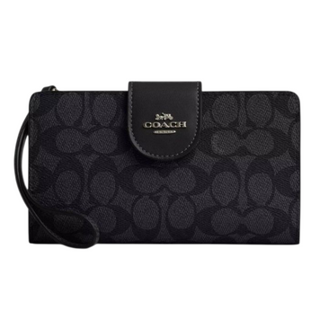 Кошелек Coach Phone Wallet In Signature Canvas C2874-SV/Graphite/Black фото