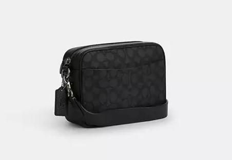 Мужская сумка Coach Warner Crossbody Bag In Signature Canvas черная 196395547753 фото
