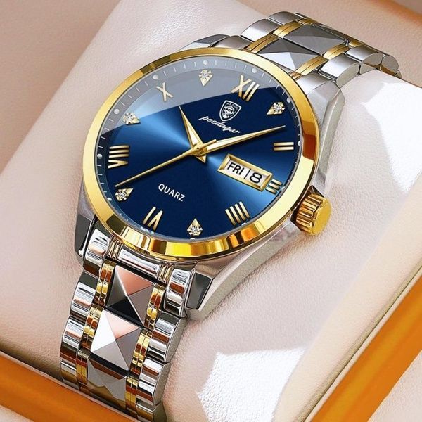 Мужские часы Poedagar Omega Blue 45 мм wtch15061 фото