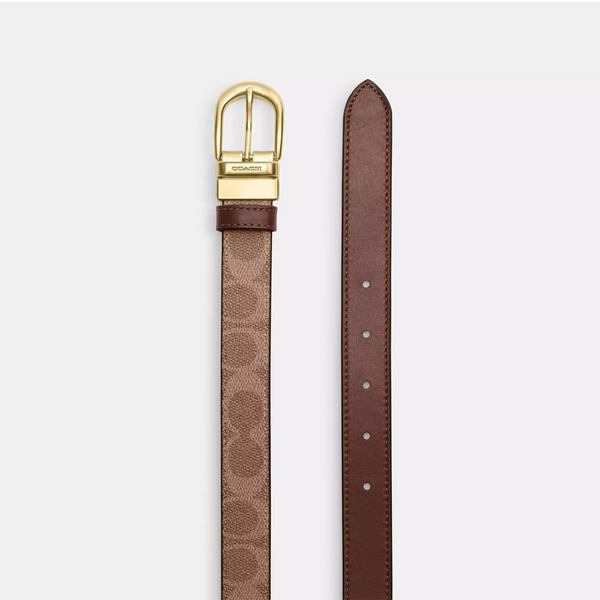 Ремень Coach Harness Buckle Cut To Size Reversible Belt коричневый с золотом 196395558322 фото