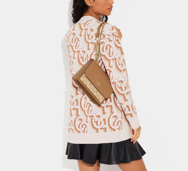 Сумка Coach Klare Crossbody Bag In Signature Canvas Gold/Lt Khaki/Lt Saddle 1079 фото