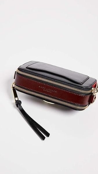 Кожаная сумка Marc Jacobs The Snapshot Black-Red 1002 фото
