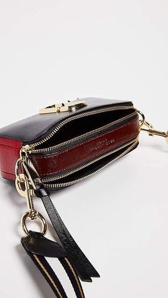 Кожаная сумка Marc Jacobs The Snapshot Black-Red 1002 фото