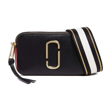Кожаная сумка Marc Jacobs The Snapshot Black-Red 1002 фото