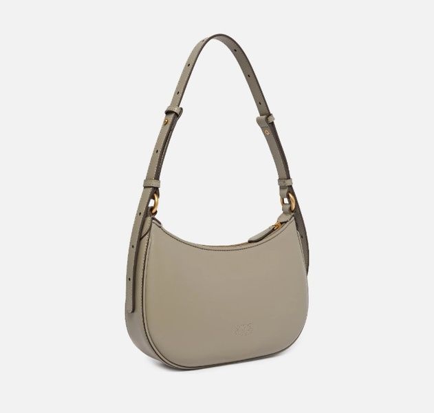 Женская сумка Pinko Half Moon Mini Shoulder Bag бежевая bg2205 фото