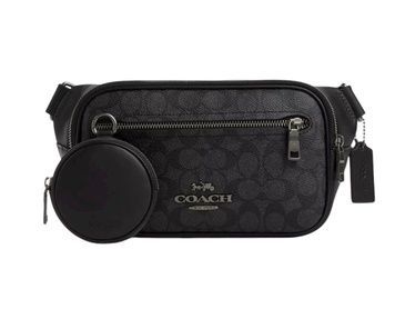 Сумка Coach Elias Belt Bag In Signature canvas, Gunmetal/Charcoal/Black 195031930591 фото