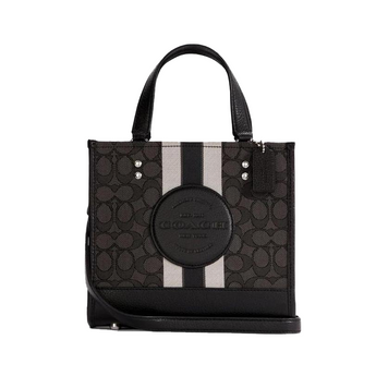 Сумка кожаная Coach Dempsey Tote 22 In Signature Jacquard With Stripe And Coach Patch 1071 фото