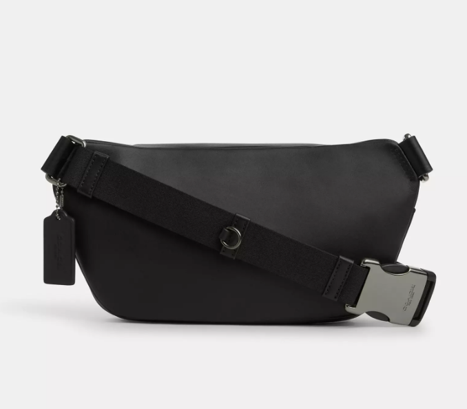 Сумка Coach Elias Belt Bag In Signature canvas, Gunmetal/Charcoal/Black 195031930591 фото