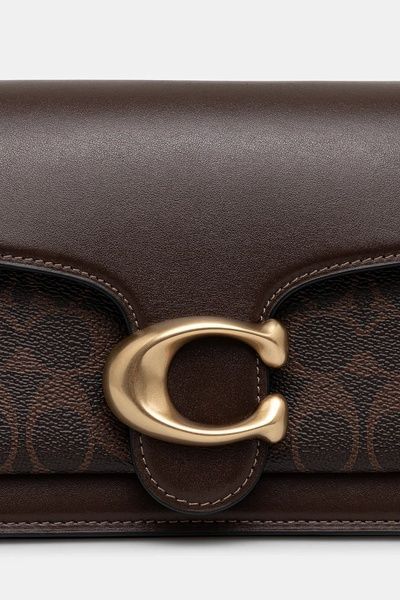 Жіноча шкіряна сумка Coach Tabby 26 Signature Monogram коричнева 479 фото