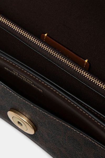 Жіноча шкіряна сумка Coach Tabby 26 Signature Monogram коричнева 479 фото