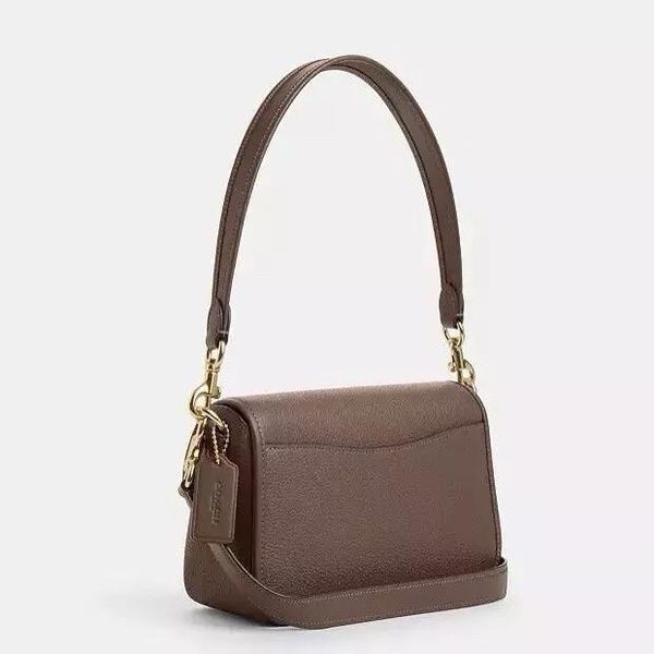 Сумка Coach Hadley Shoulder Bag, pebbled leather/Gold/Dark Stone 196395661756 фото