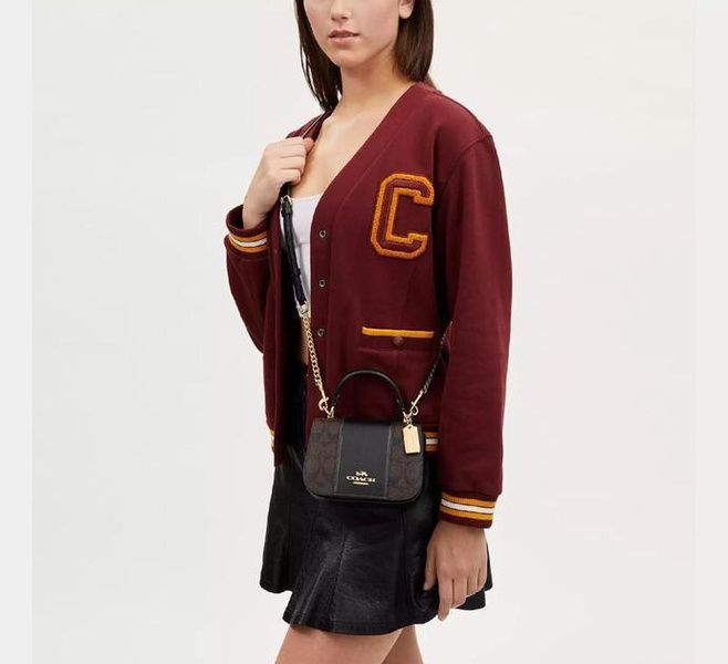 Сумка Coach Lysa Top Handle коричневая 1093 фото