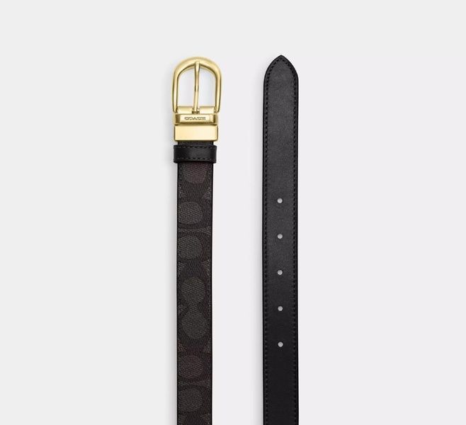 Ремень Coach Harness Buckle Cut To Size Reversible Belt 25 Mm Gold/Walnut/Black 195031903519 фото