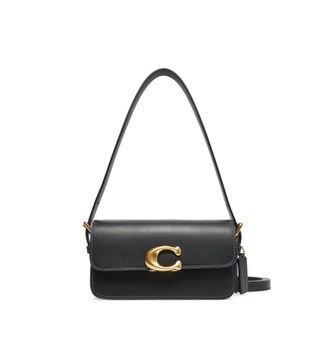 Женская кожаная сумка Coach Zoe Shoulder Bag, черная 481 фото