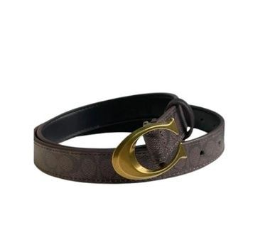 Ремень Coach Sculpted C Buckle Reversible Belt коричнево-чёрный 195031079948 фото