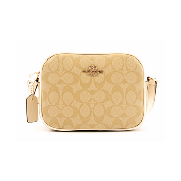 Сумка женская Coach Mini Jamie Camera Bag коричнево-белая 195031574962 фото