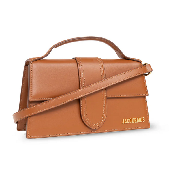 Женская сумка кожаная Jacquemus Le Grand Bambino Shoulder Bag коричневая (b12063) b12063 фото