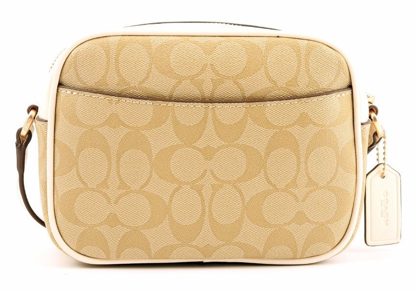 Сумка жіноча Coach Mini Jamie Camera Bag коричнево-біла 195031574962 фото