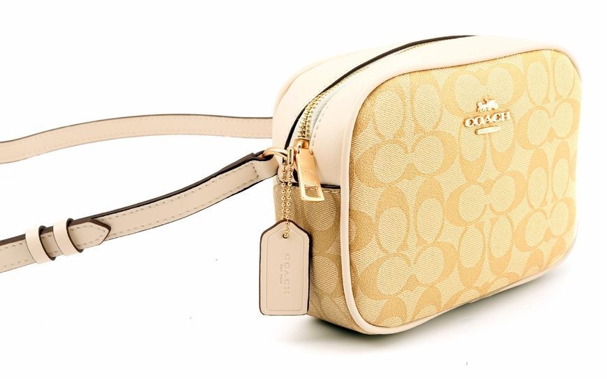 Сумка жіноча Coach Mini Jamie Camera Bag коричнево-біла 195031574962 фото