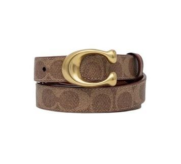 Ремень Coach Sculpted C Buckle Reversible Belt коричневый 195031287671 фото
