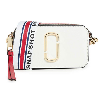 Кожаная сумка Marc Jacobs The Snapshot New Coconut Multi бело-красная 1020 фото
